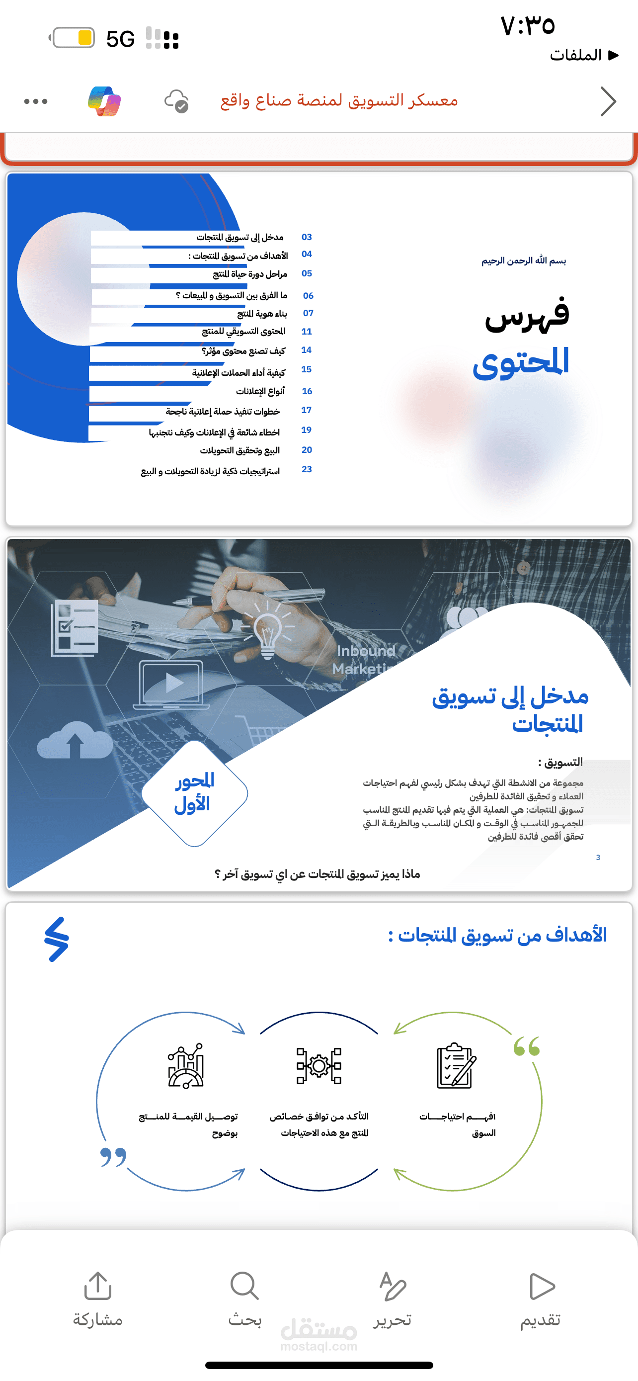 تطوير استراتيجية تسويق وإطلاق لمعسكر “تسويق المنتجات" اونلاين