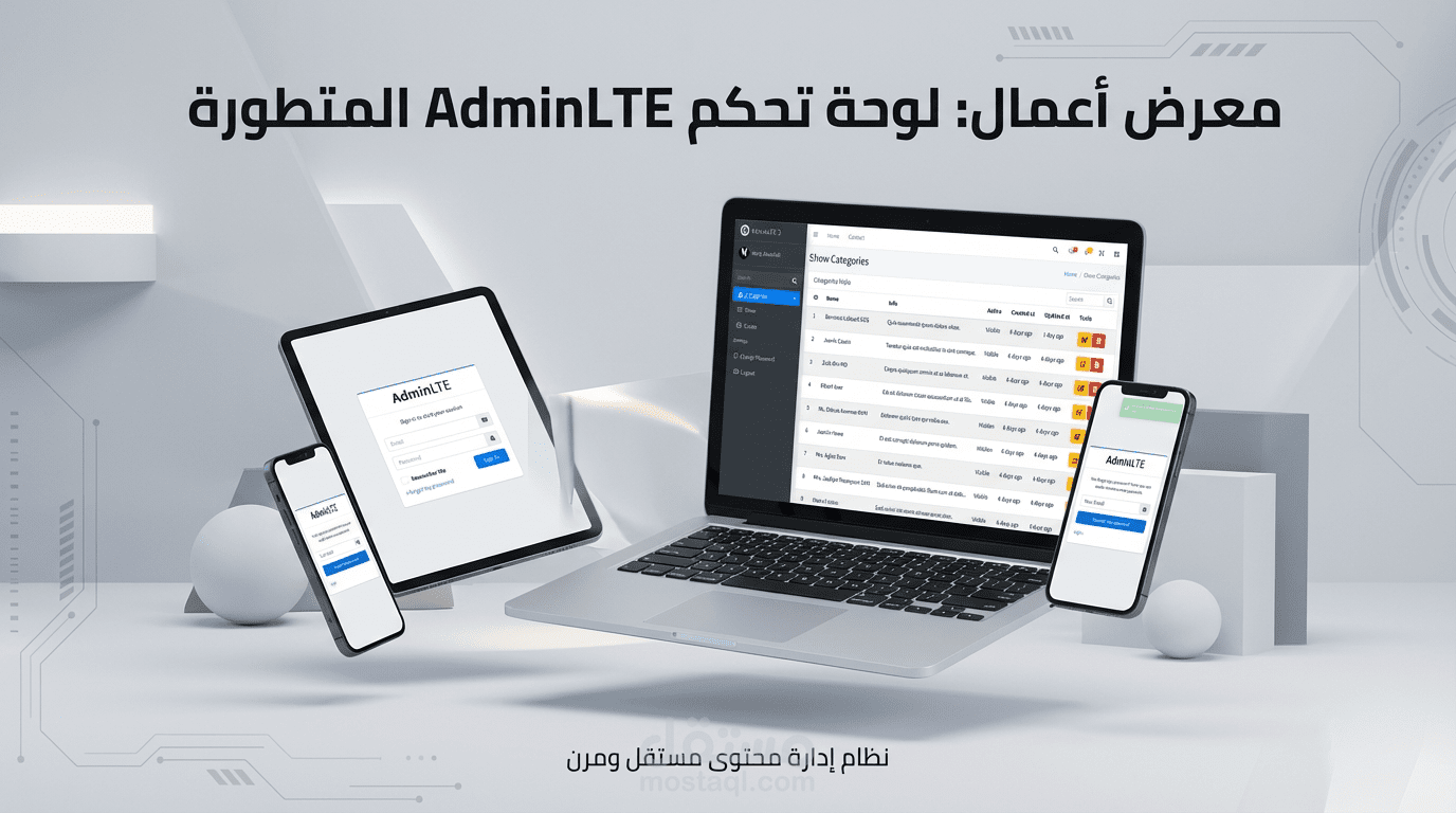 لوحة تحكم لإدارة الفئات والمنتجات