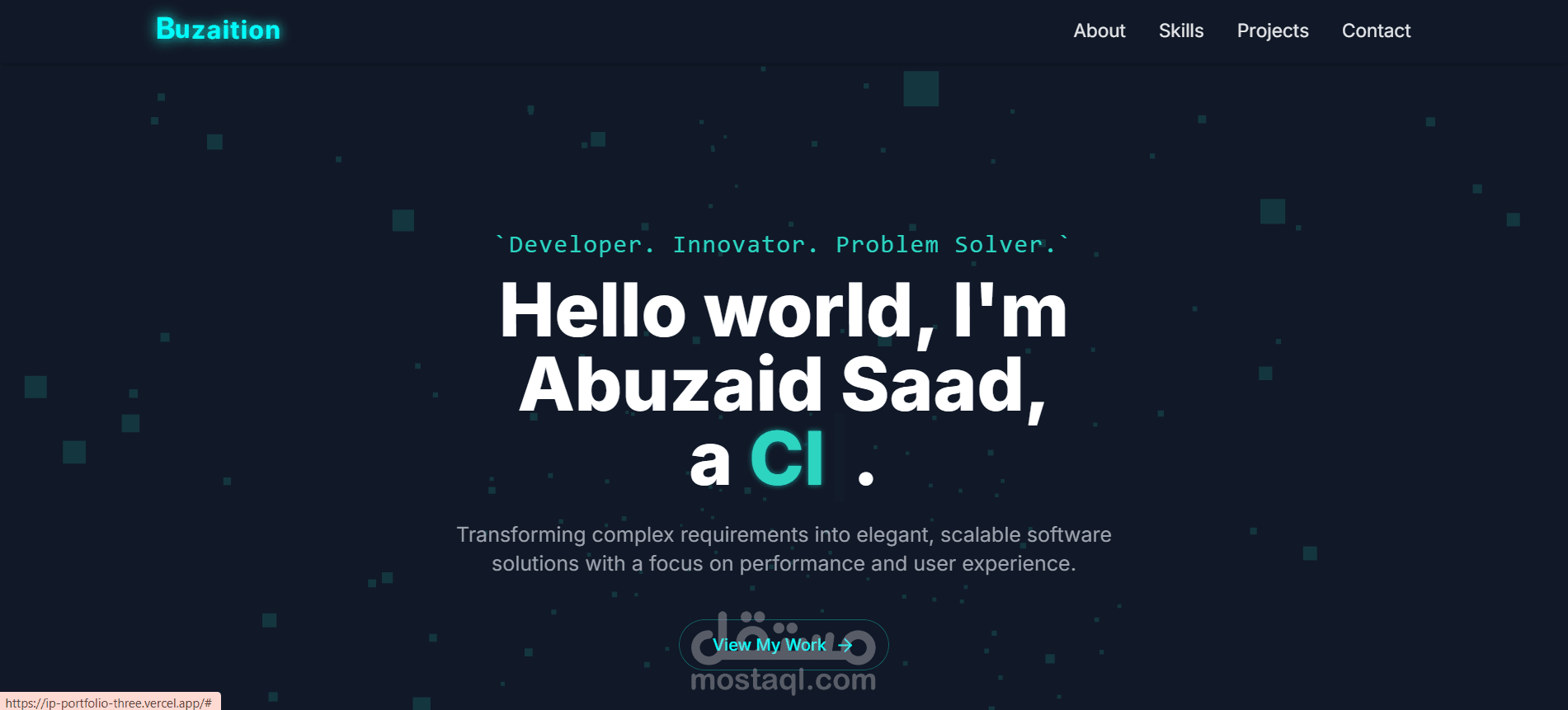 Buzaition Developer Portfolio – Interactive Personal Portfolio Website