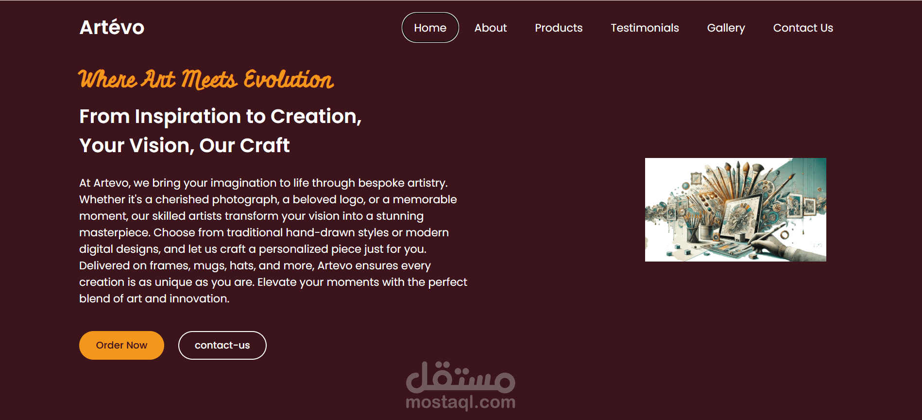 Artévo – Custom Artwork & Print-on-Demand Website