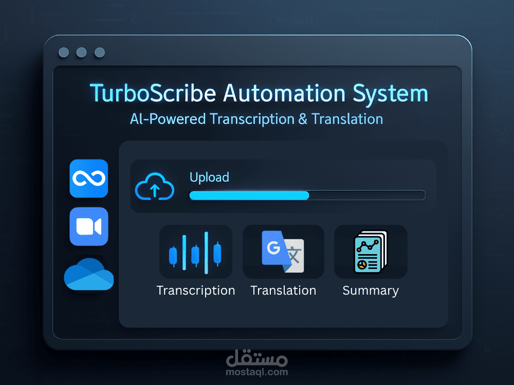 نظام أتمتة واستخراج تفريغ صوتي كامل لموقع TurboScribe.ai – باستخدام Python, Selenium, وDocker