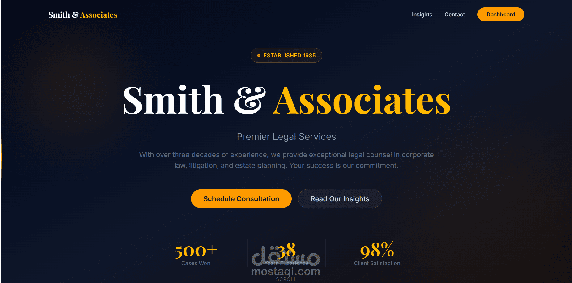 نظام إدارة محتوى (CMS) ومدونة احترافية لمكاتب المحاماة والاستشارات القانونية