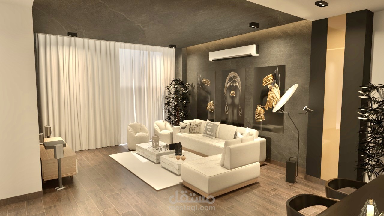 تصميم شقة ١٠٠ متر