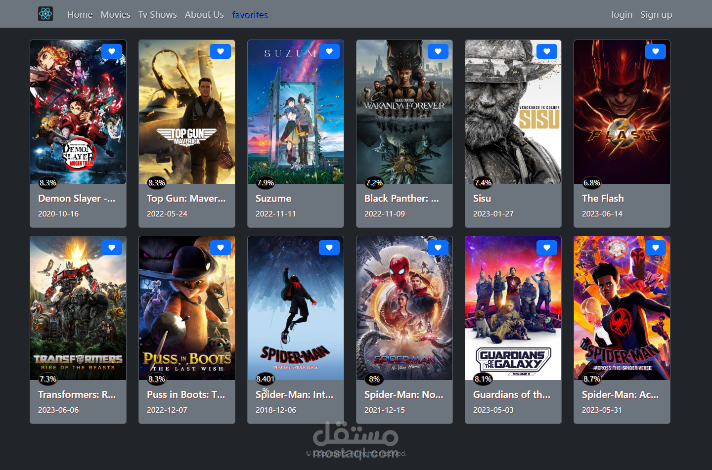 movies db website with react js