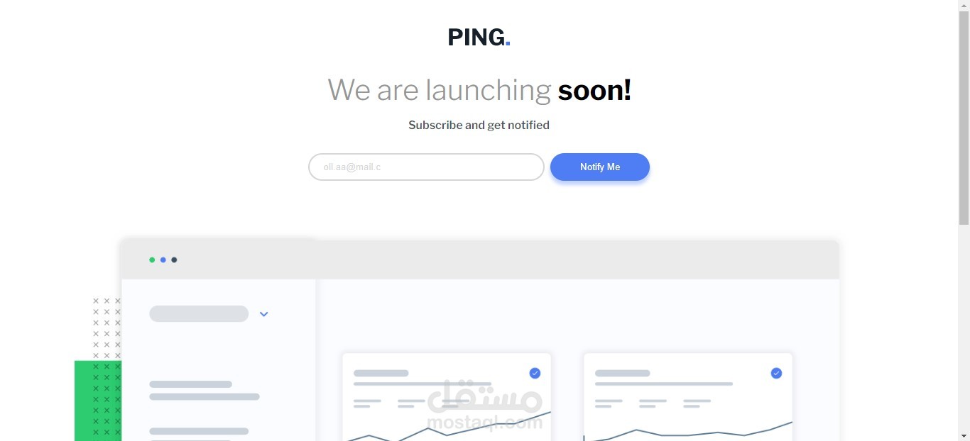 جزء من صفحه هبوط - Ping-coming-soon-page - Landing-Page