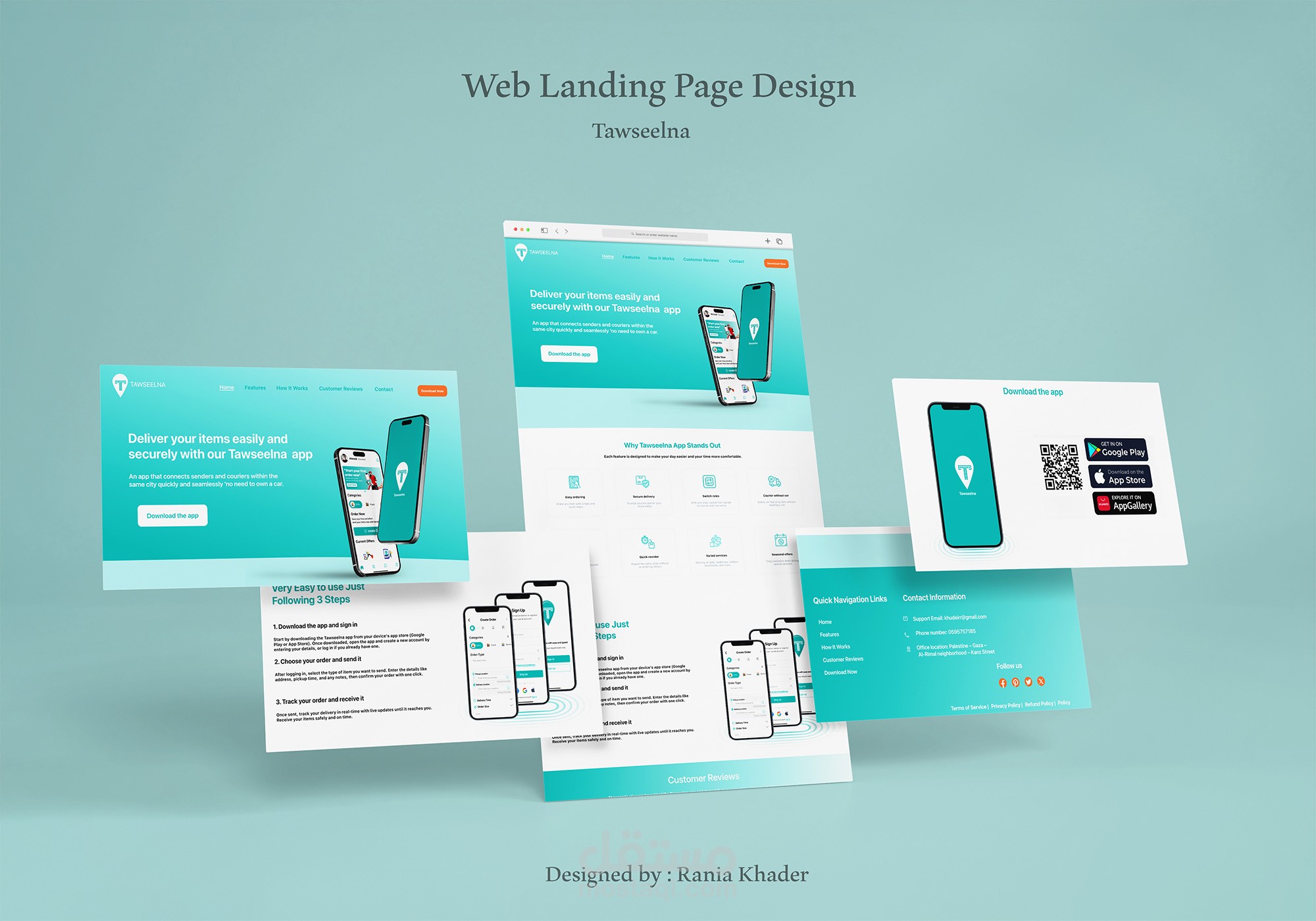 تصميم صفحة الهبوط لموقع الويب – توصيلنا