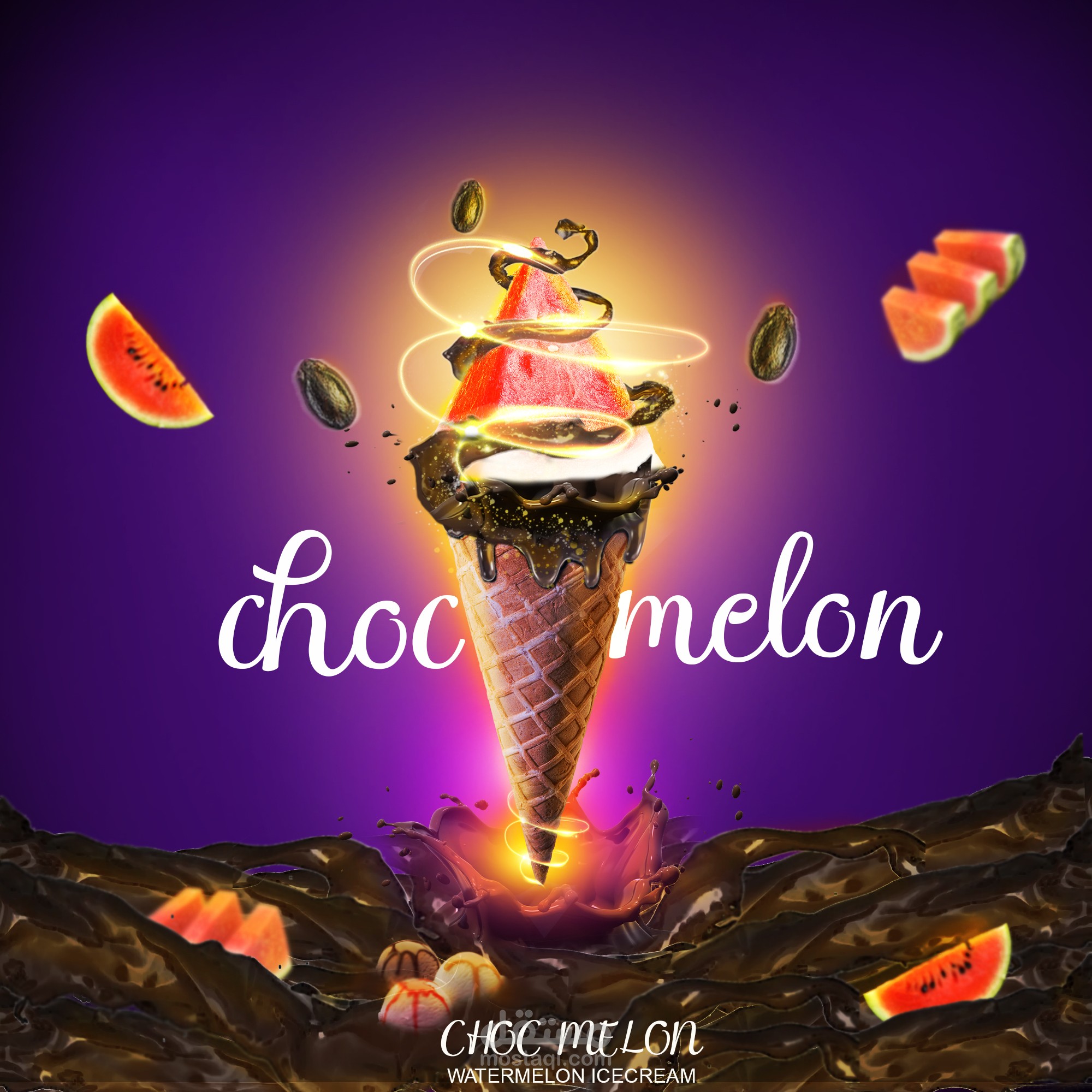 ايس كريم شوكلاتة بالبطيخ