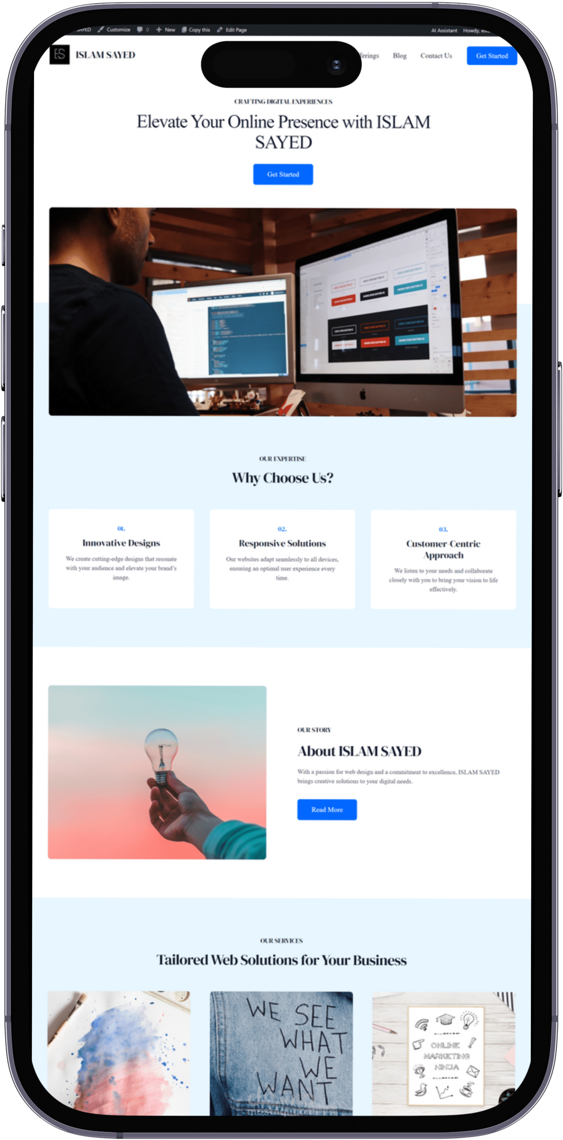 تصميم موقع شخصي لعرض الاعمال الخاصة