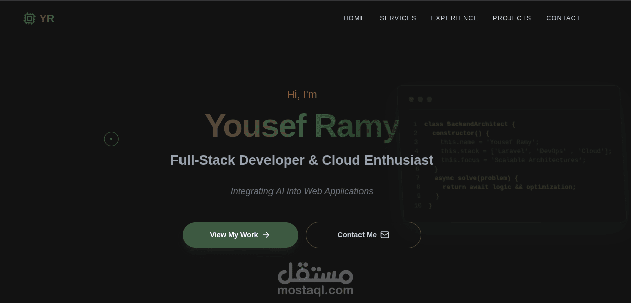 تصميم Portfolio احترافي للمطورين باستخدام React وواجهة عصرية
