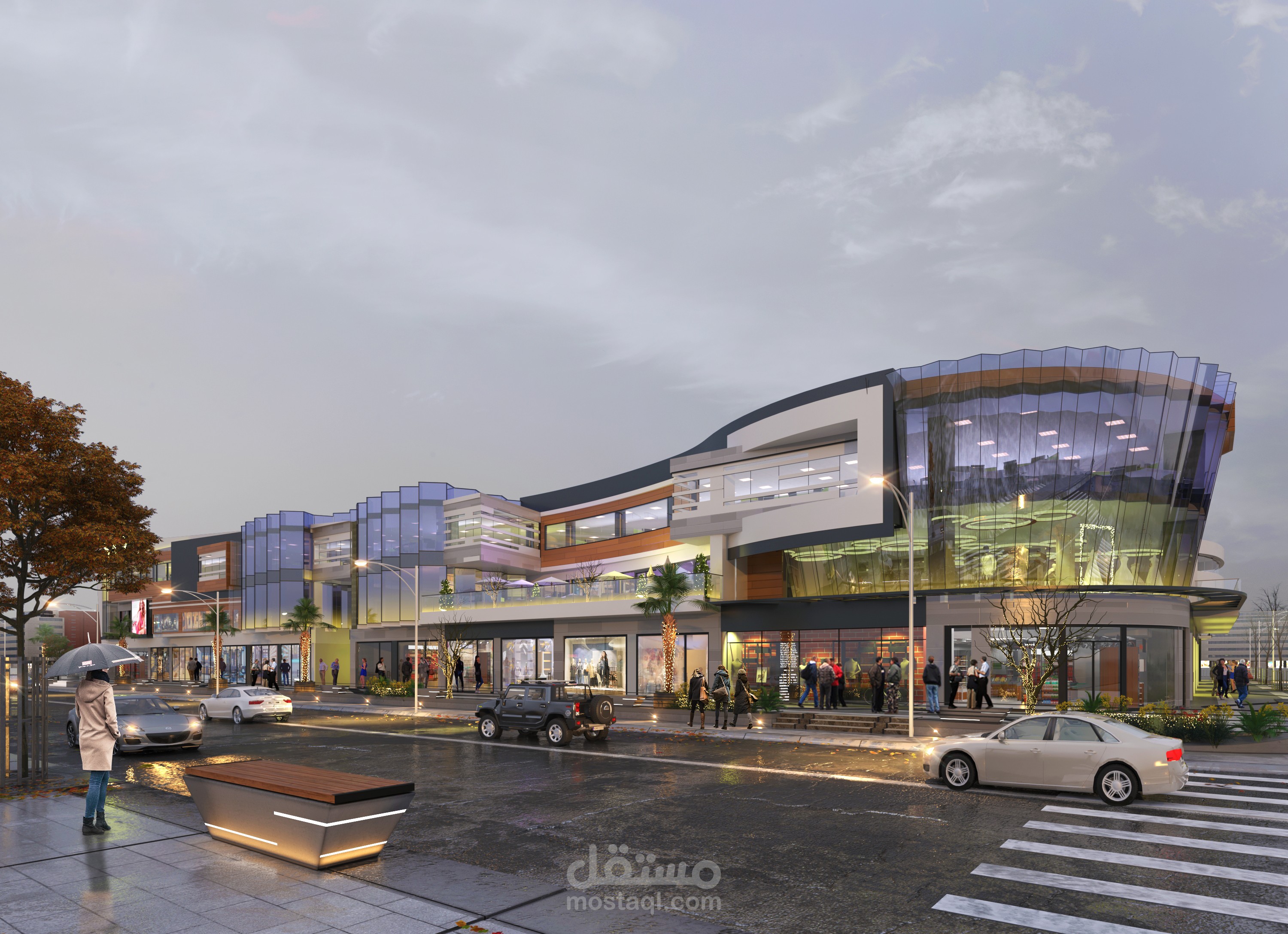 تصميم مول تجارى على مساحه 8000 متر