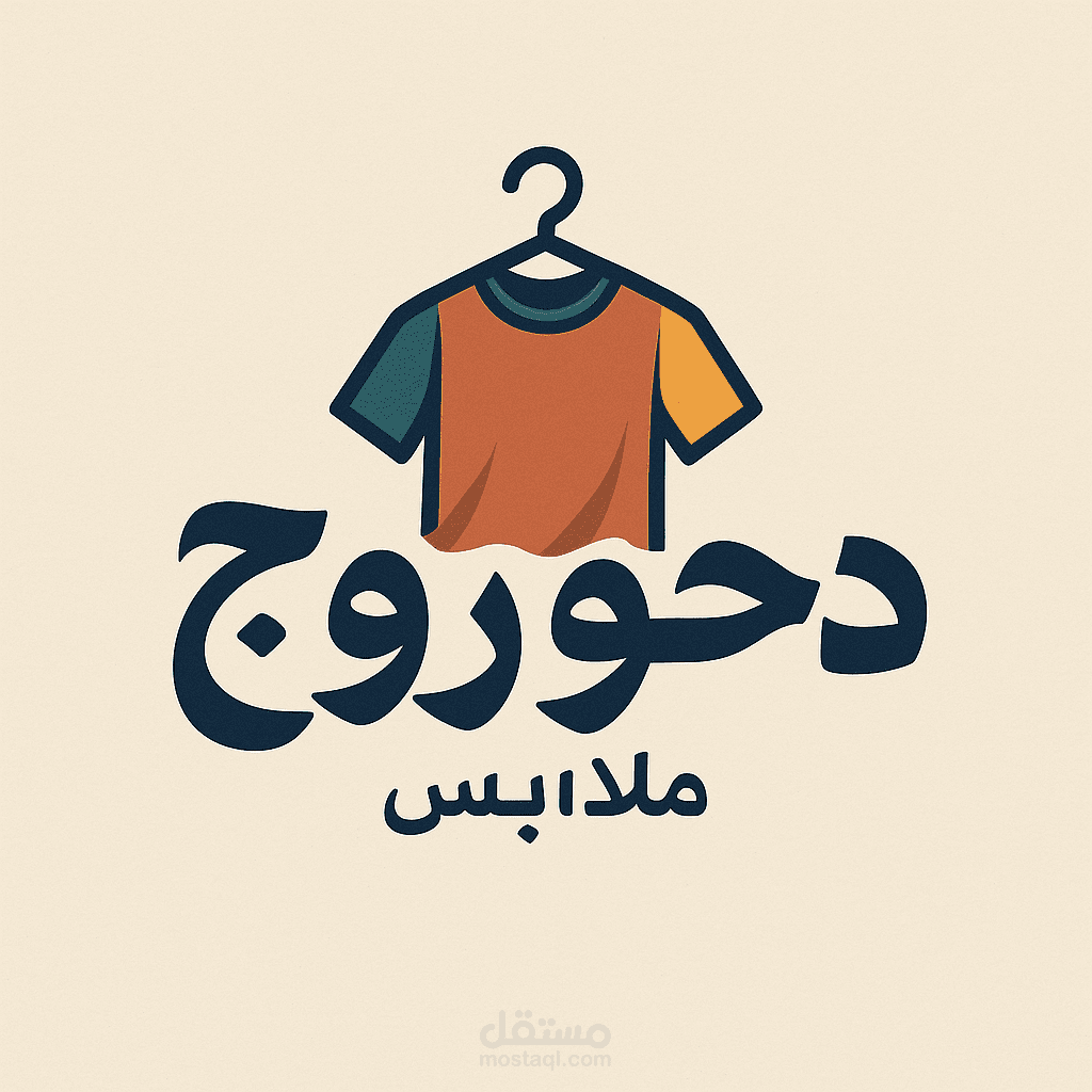 تصميم شعار احترافي لمحل ملابس يحمل اسم "دَحروج"،