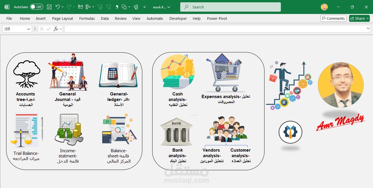 برنامج إكسل محاسبي للشركات الناشئة بواسطة Advanced Excel