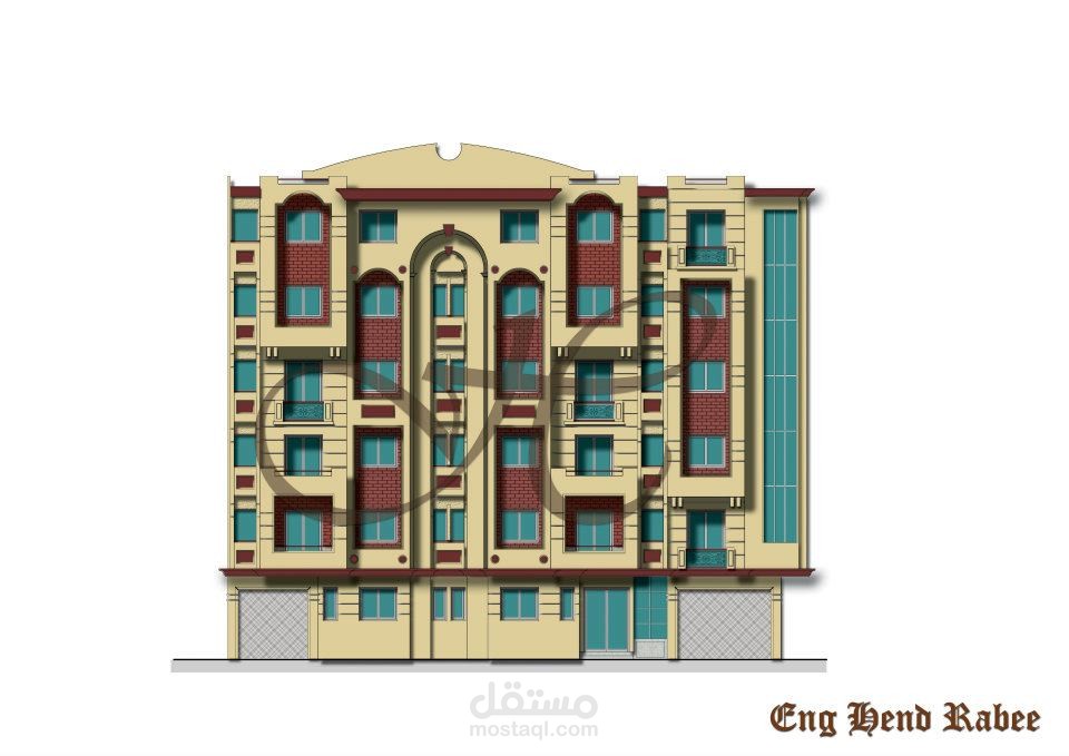 تصميم الواجهة وإظهار المسقط الافقي