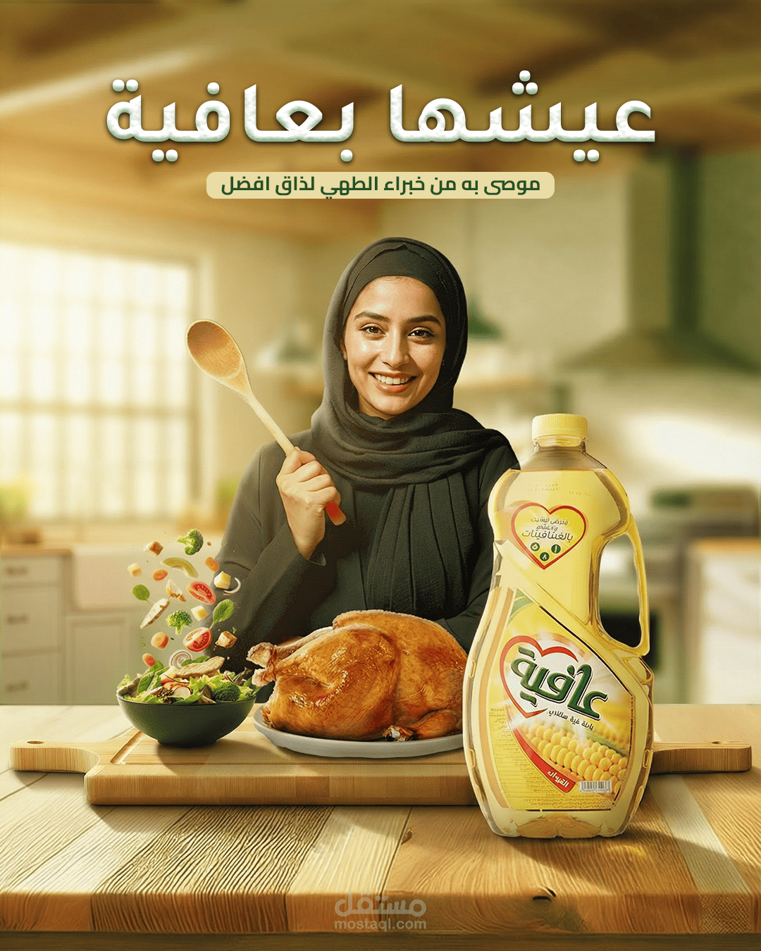تصميم احترافي لزيت العافية
