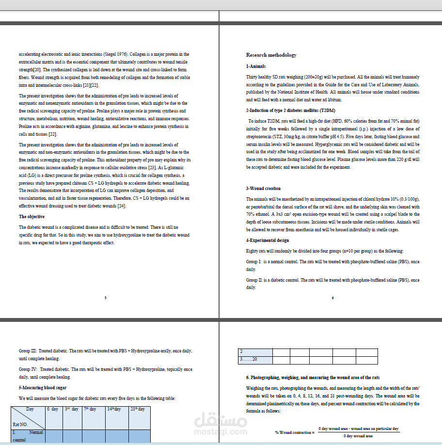 كتابه خطة بحثية proposal  في علم الادوية
