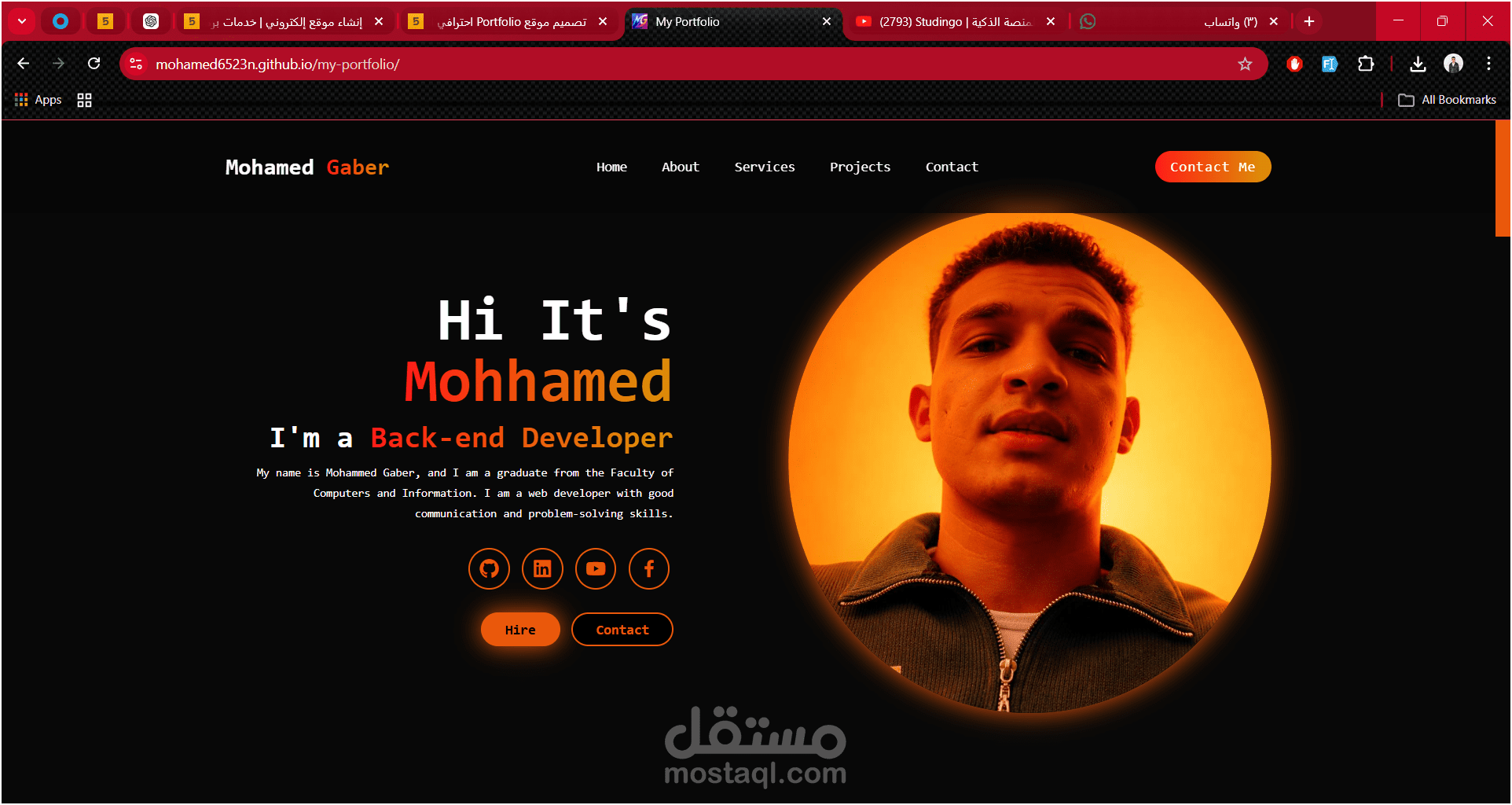 موقع تعريفى   Portfolio Website