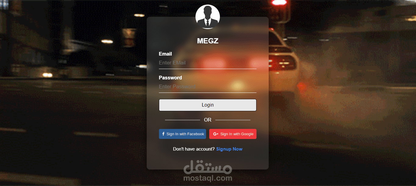login web design
