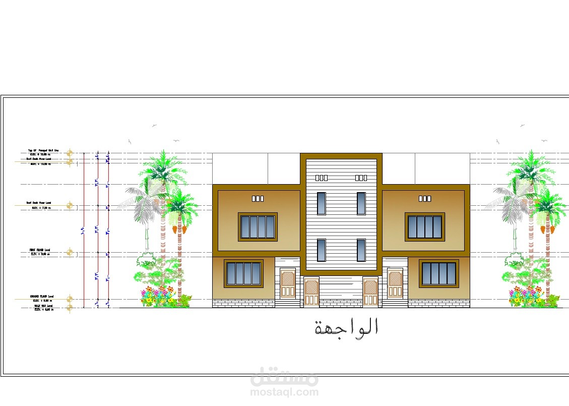 مشروع مبني سكني دورين وملحق علوي