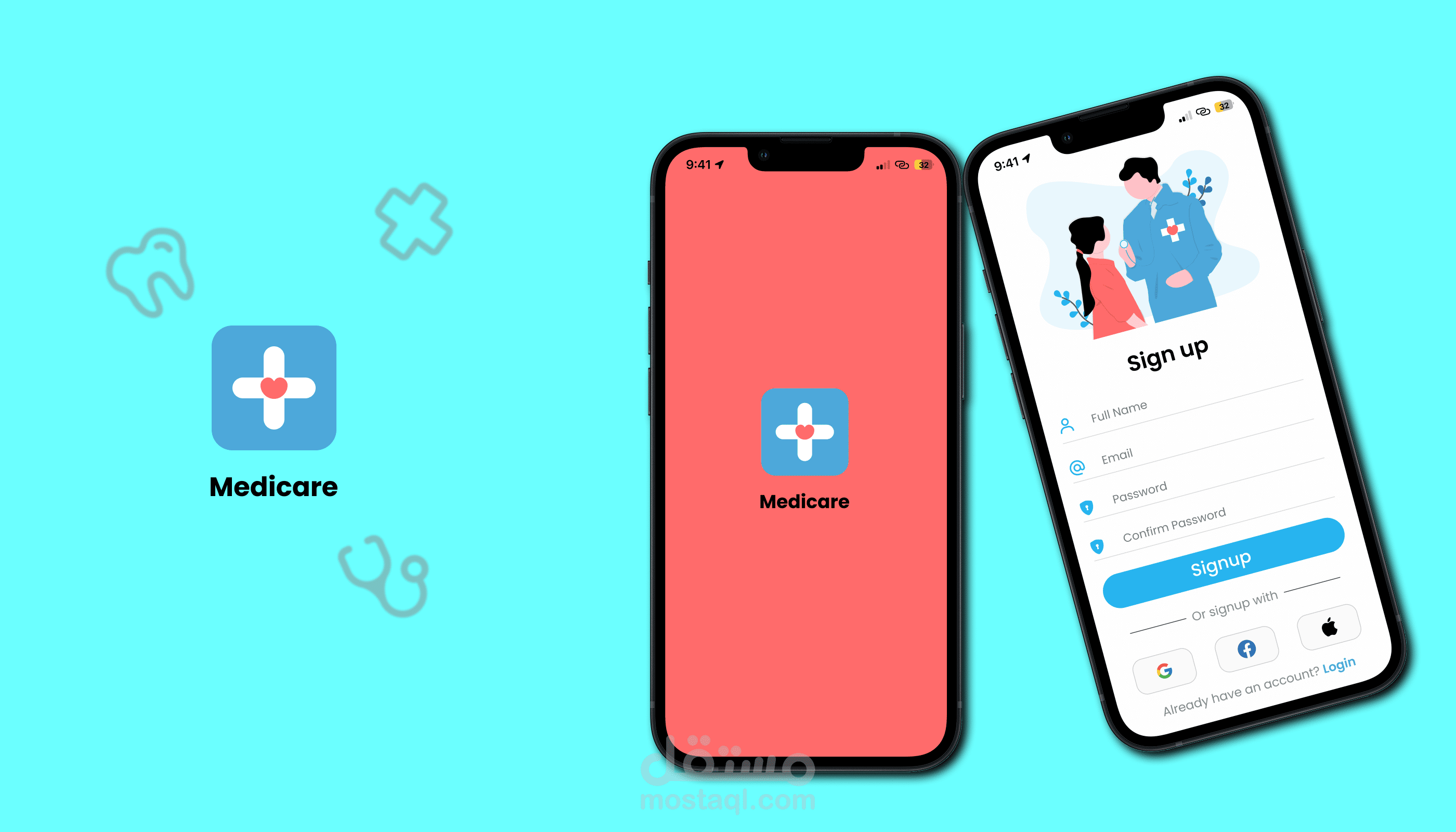 تصميم تطبيق طبي (Medical App) باستخدام Figma