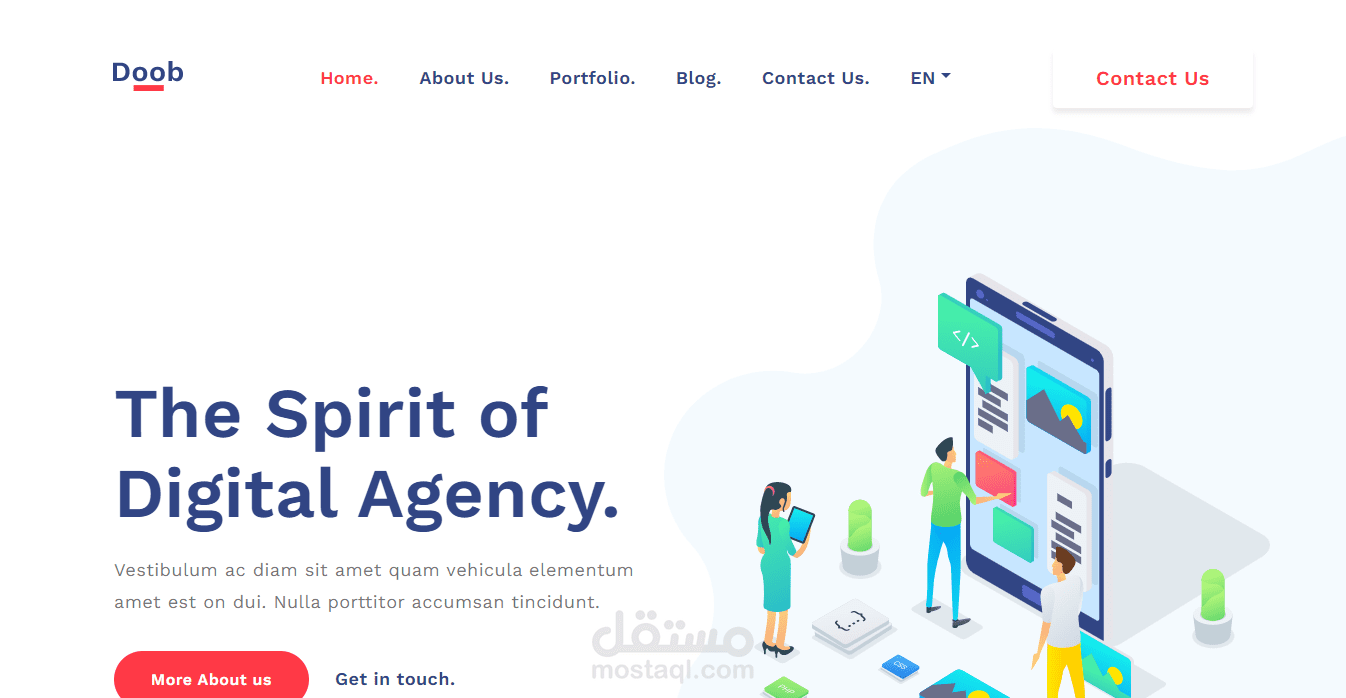 صفحة هبوط بسيطة لشركة رقمية