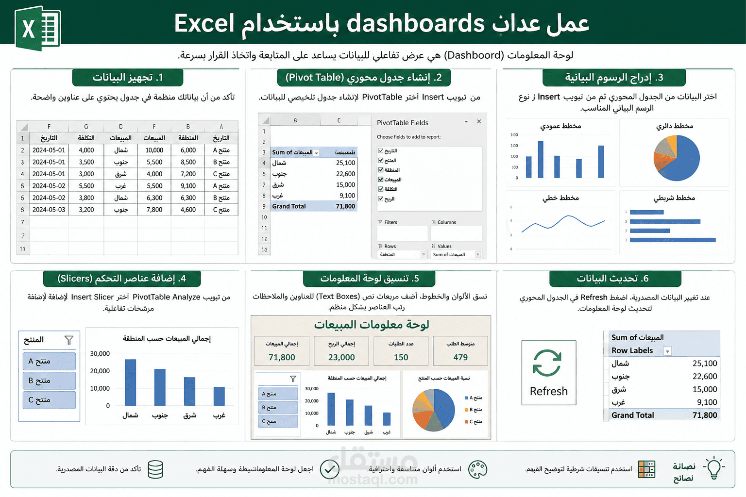 تصميم وإنشاء داش بورد احترافية
