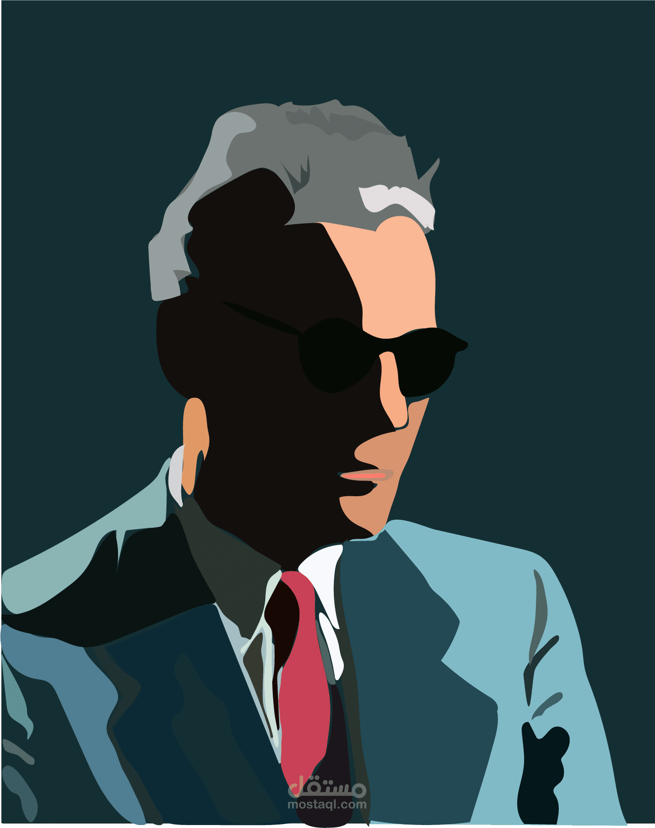 رسم فيكتور ارت للدكتور طه حسين