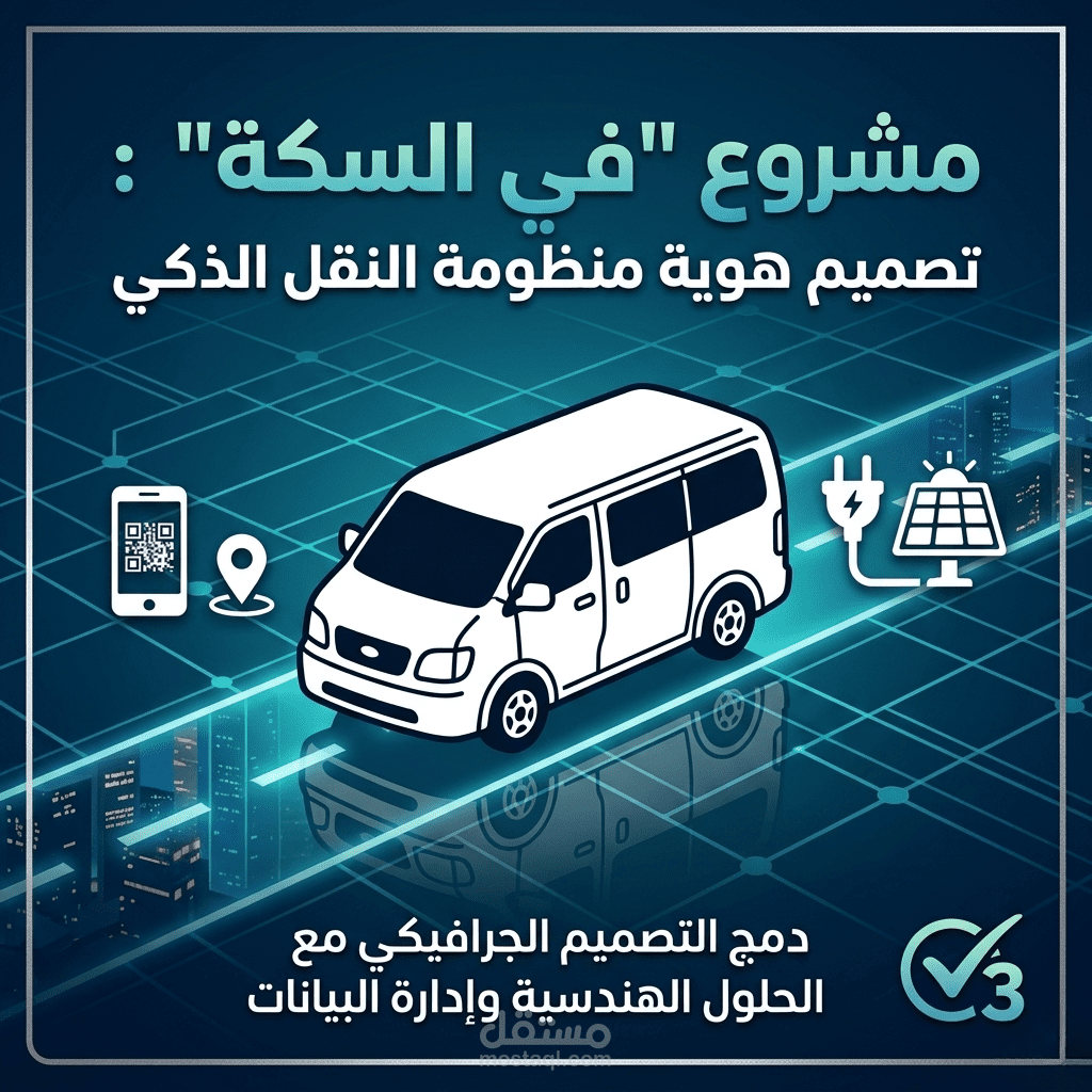 تصميم هوية مشروع "في السكة" للنقل الذكي وتطوير منظومة QR Code