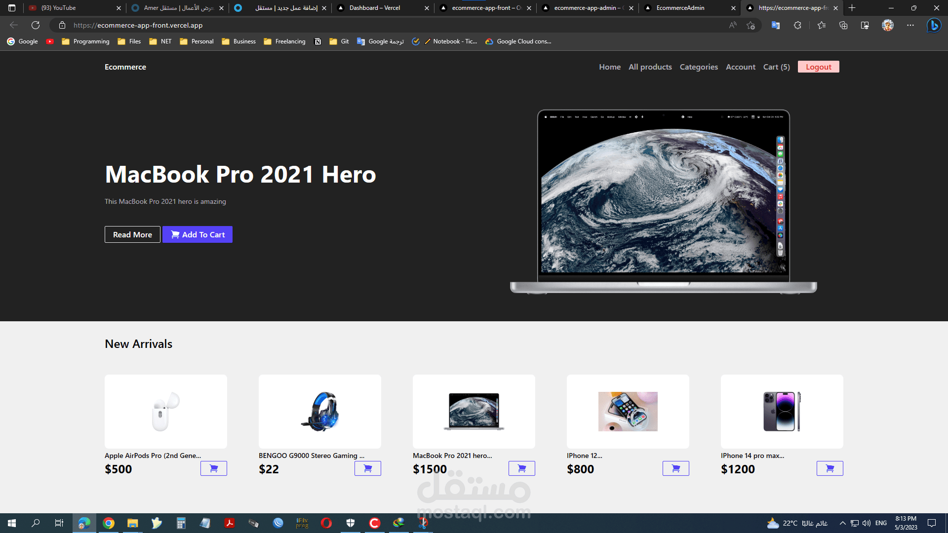 مشروع Ecommerce-App ب NEXTJS