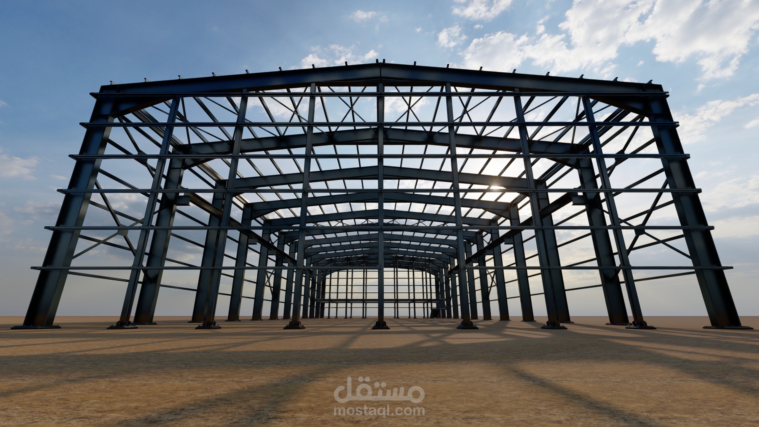 دراسة إنشائية لهنجار معدني