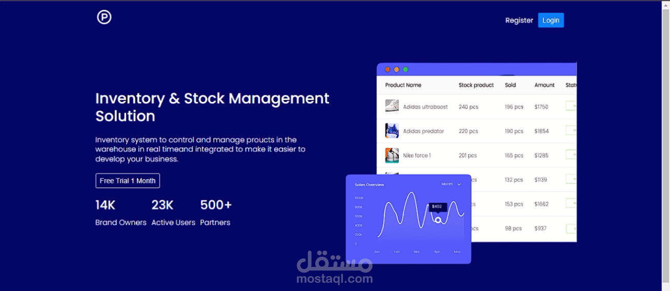 تطبيق إدارة المخزون MERN STACK