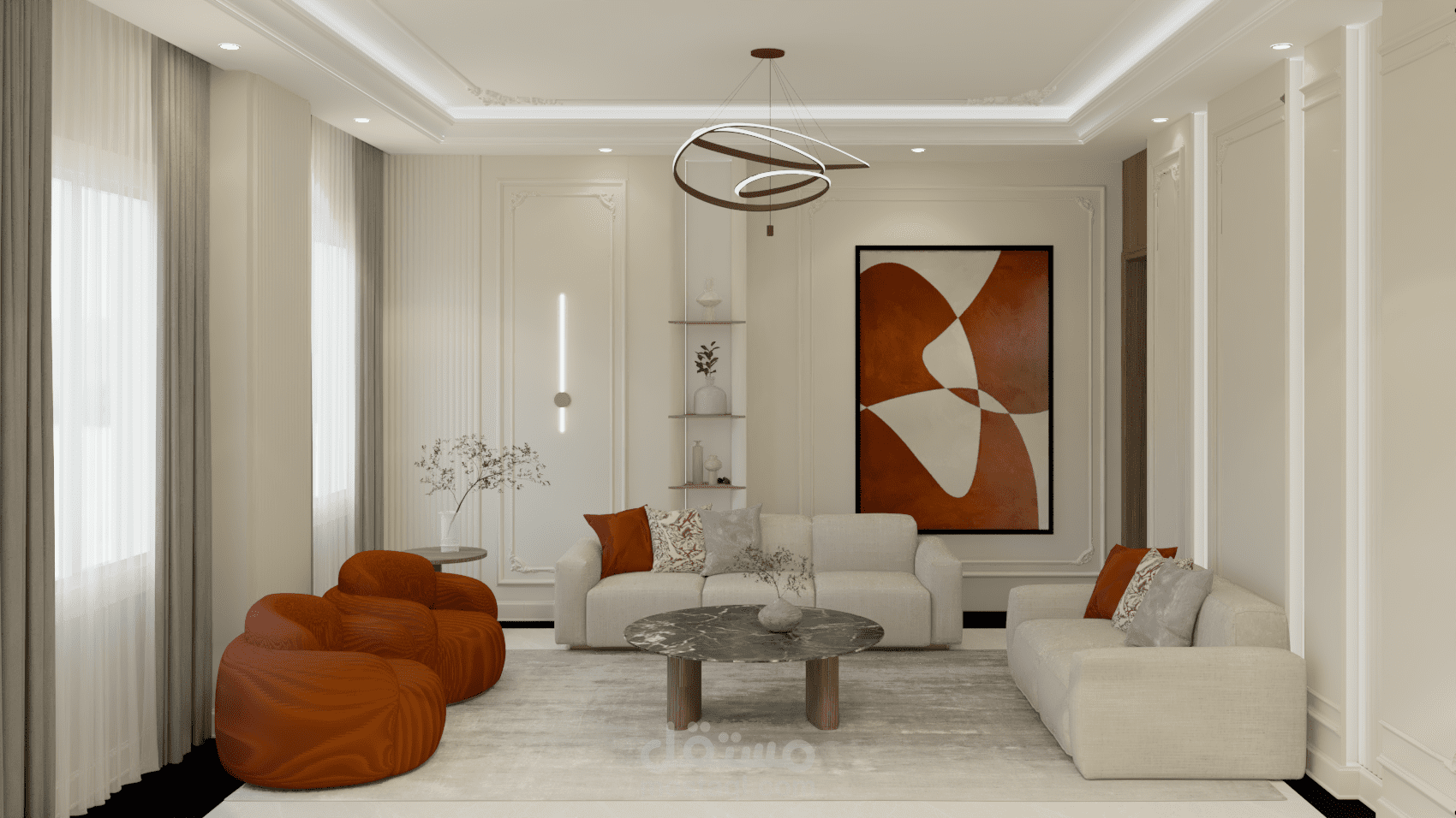 تصميم داخلي عصري وراقي