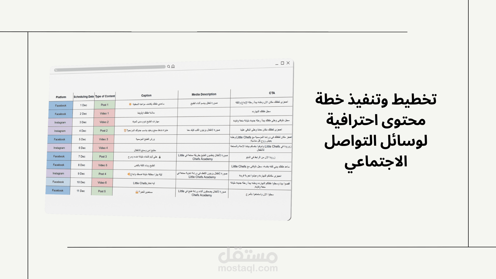 تخطيط وتنفيذ خطة محتوى احترافية لوسائل التواصل الاجتماعي
