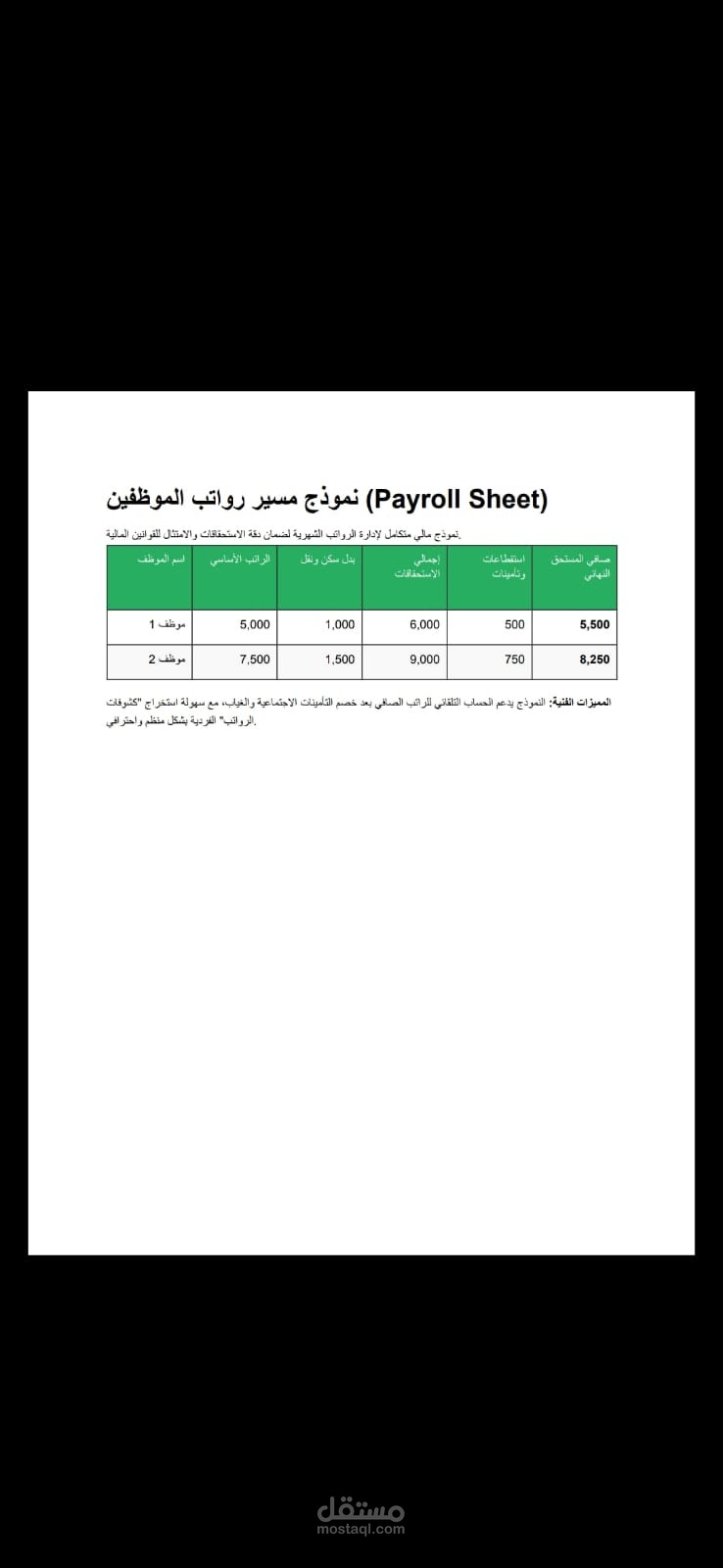نظام إعداد مسيرات الرواتب (Payroll) للمؤسسات.