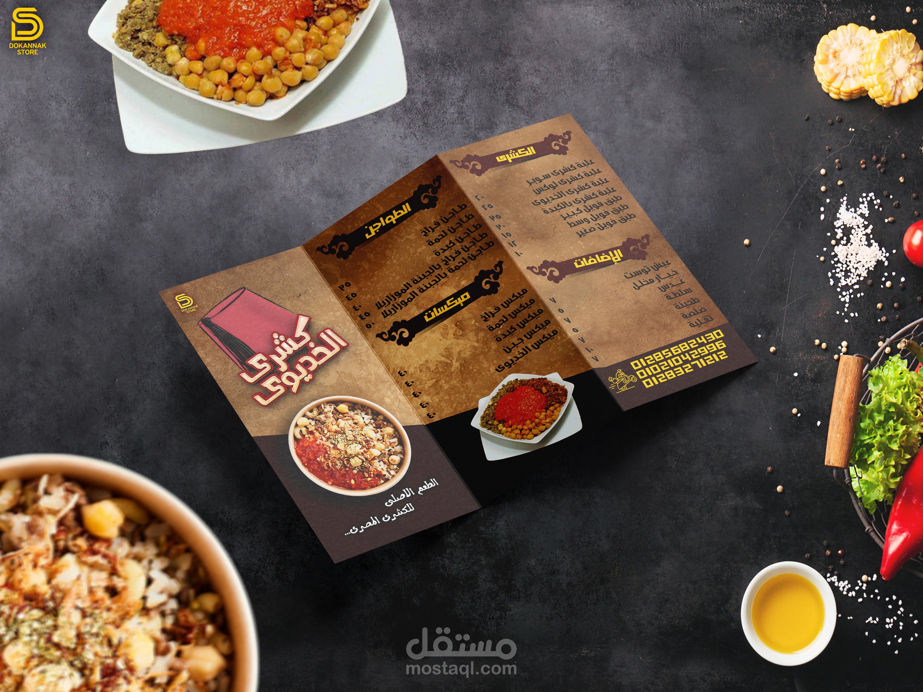تصميم منيو مطعم كشري الخديوى
