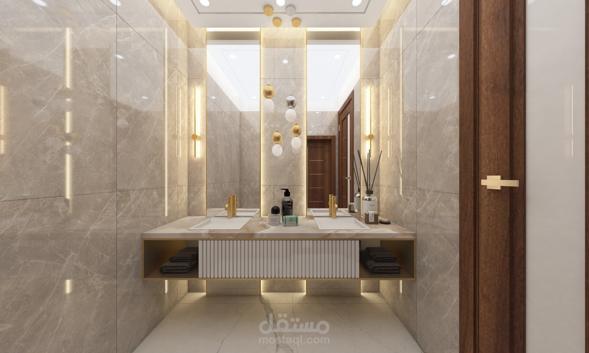 تصميم مغسلة بطابع مودرن