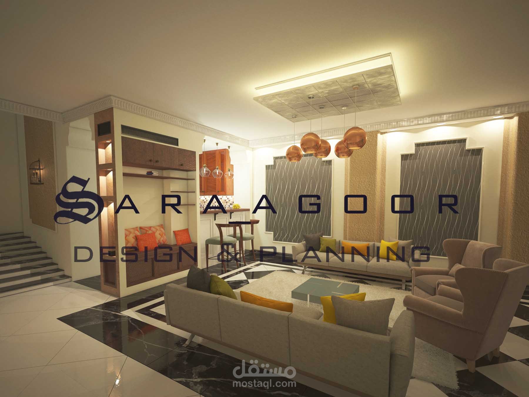 فيلا سكنية_تصميم داخلى