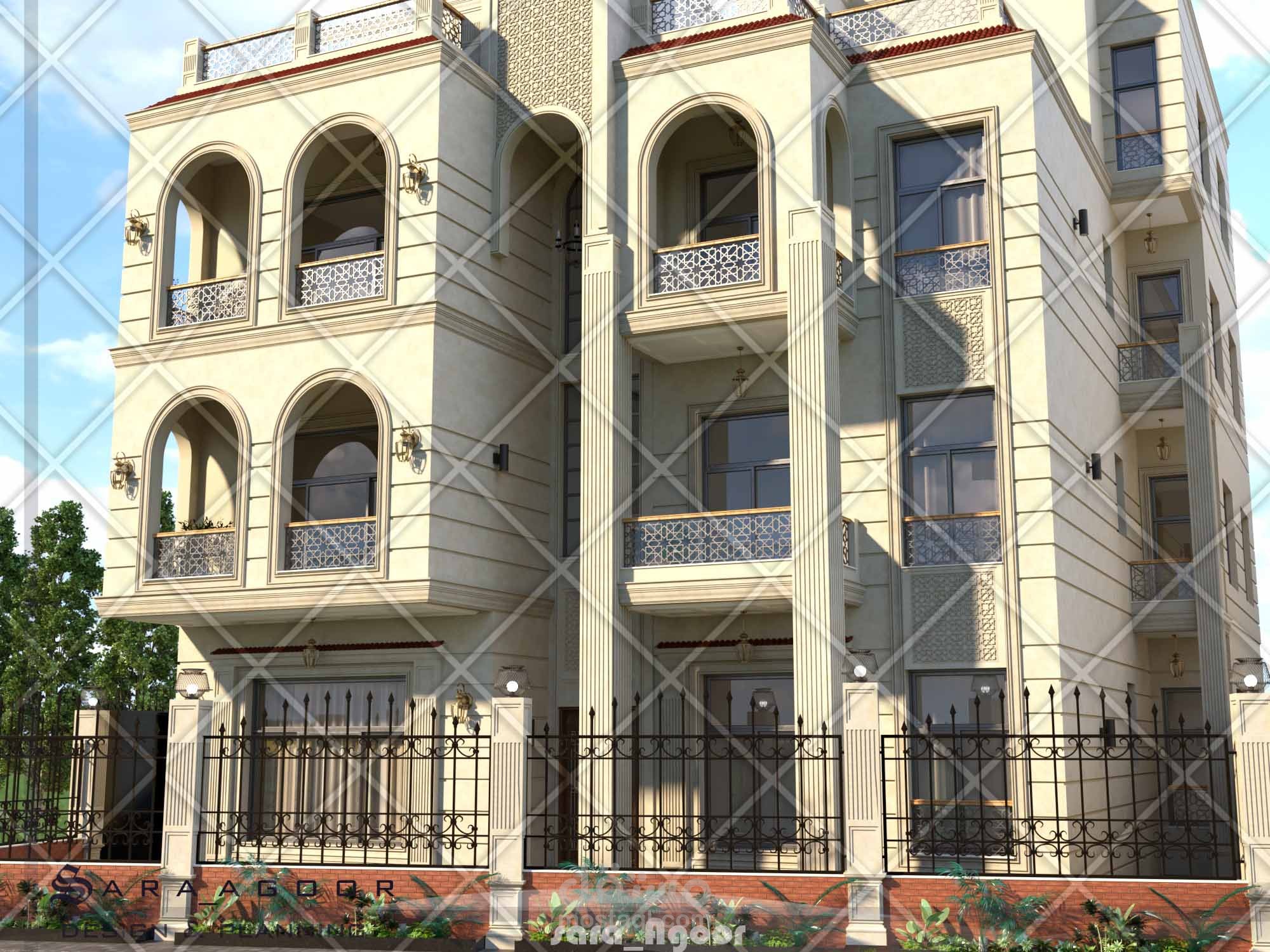 واجهة_عمارة سكنية_مكة_نيوكلاسيك