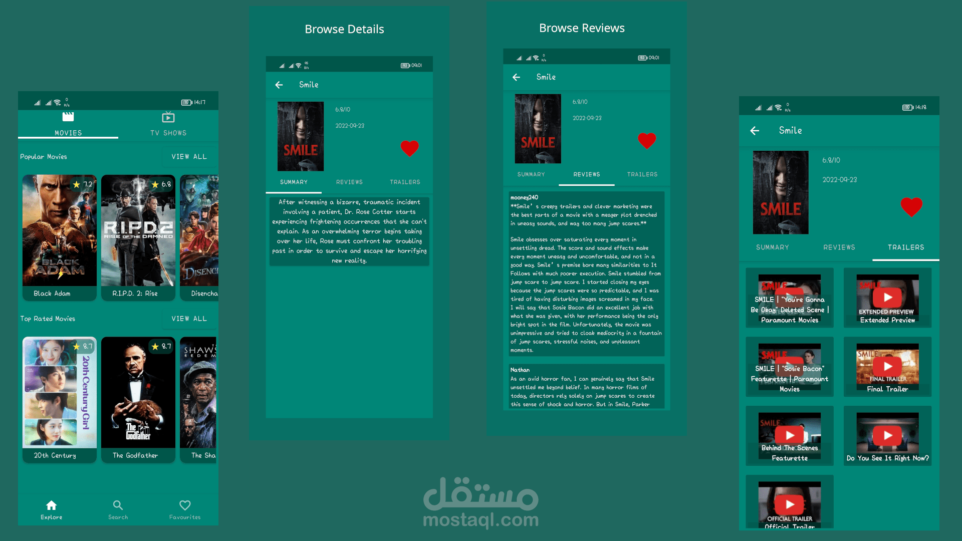 تطبيق أندرويد لعرض تفاصيل الأفلام والمسلسلات