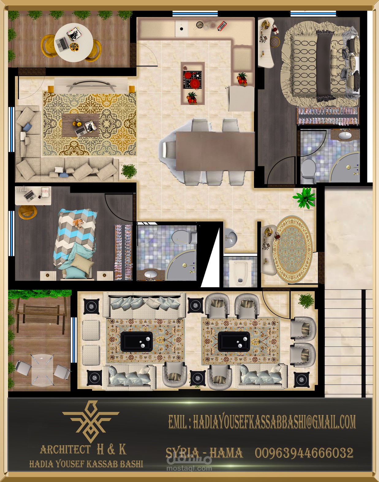 تصميم شقة سكنية
