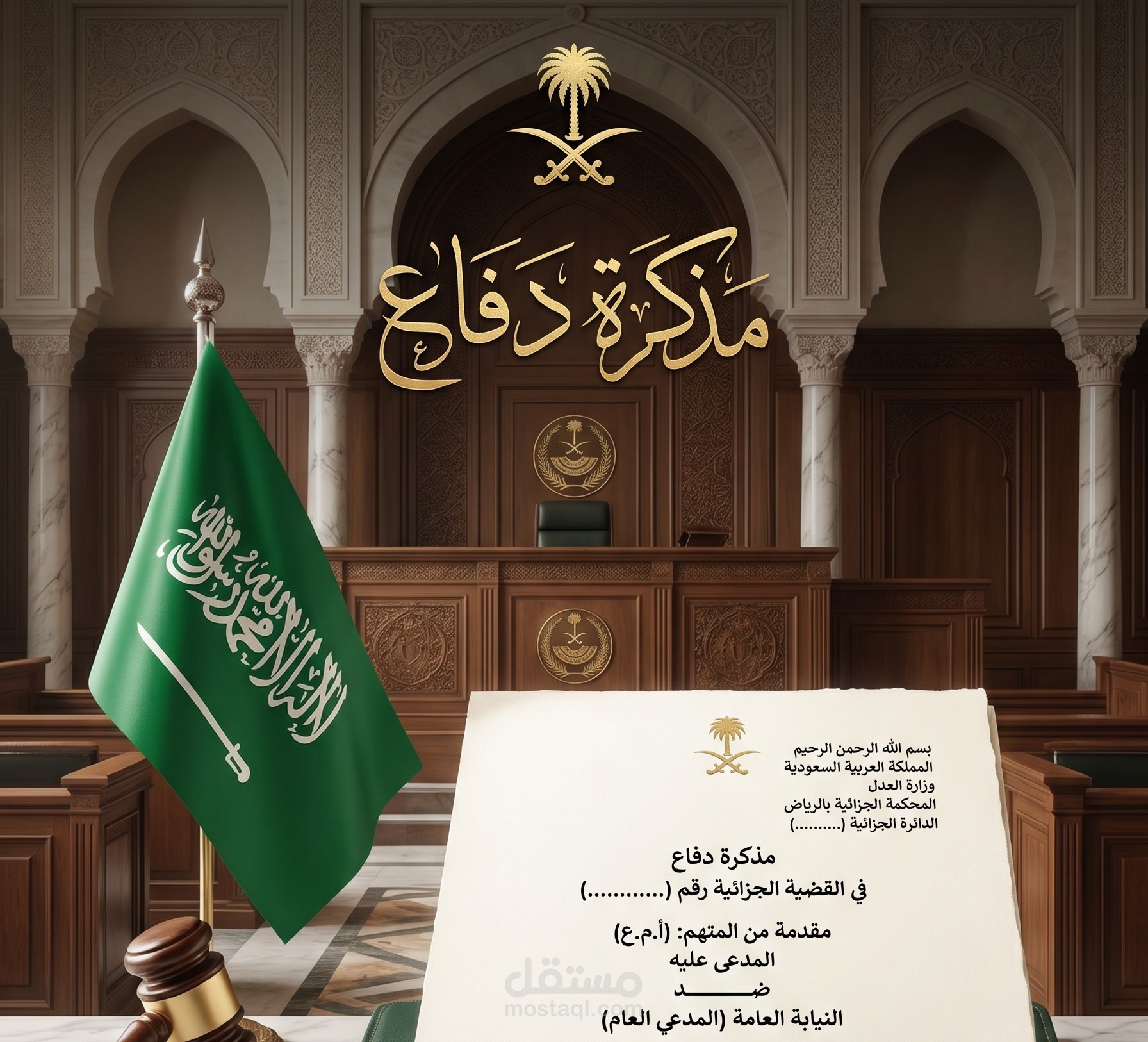صياغة مذكرة دفاع جنائية أمام المحكمة الجزائية بالسعودية (قضايا حيازة)