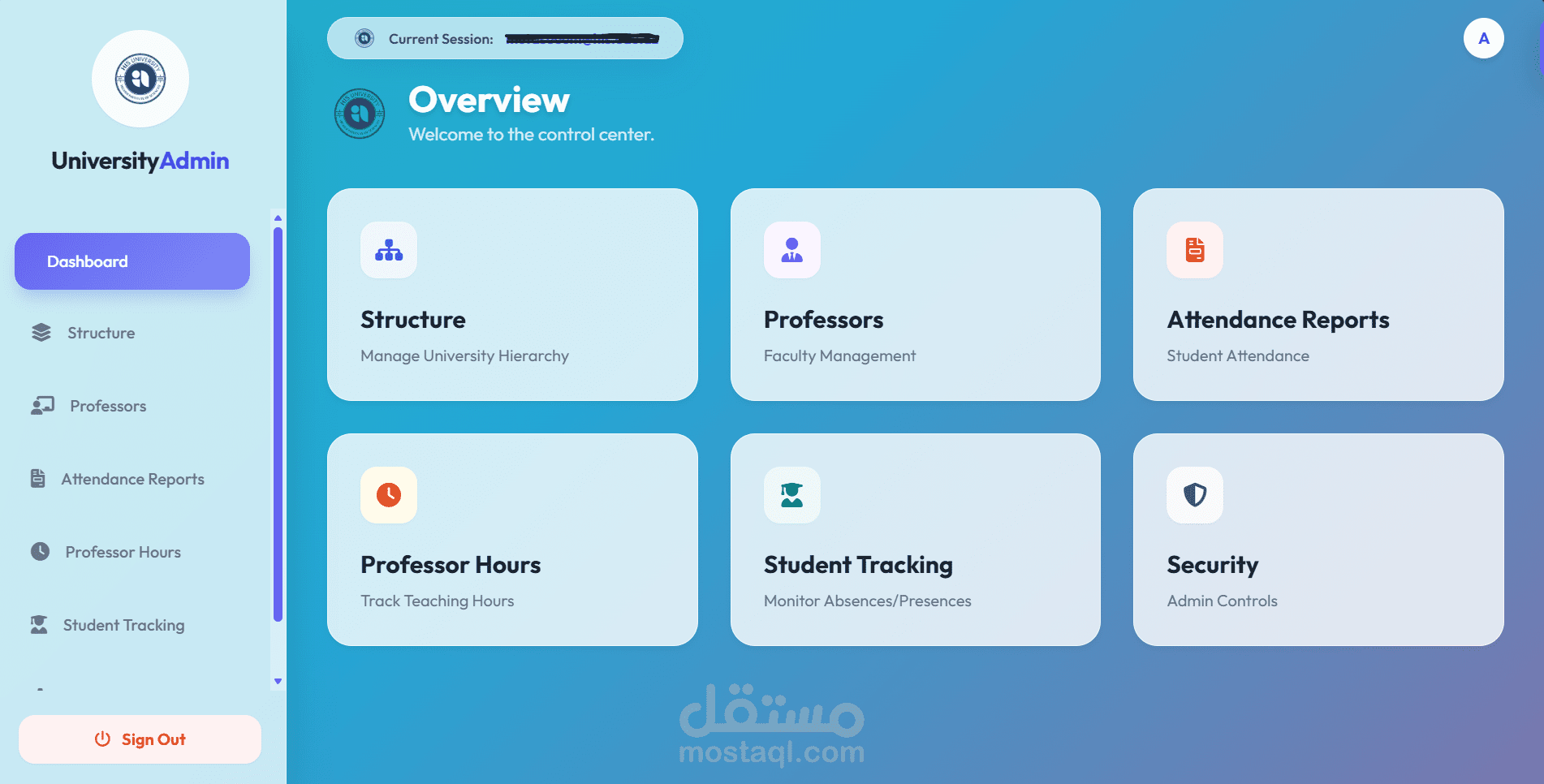 منصة إلكترونية لإدارة حضور الطلاب والأساتذة في الجامعة