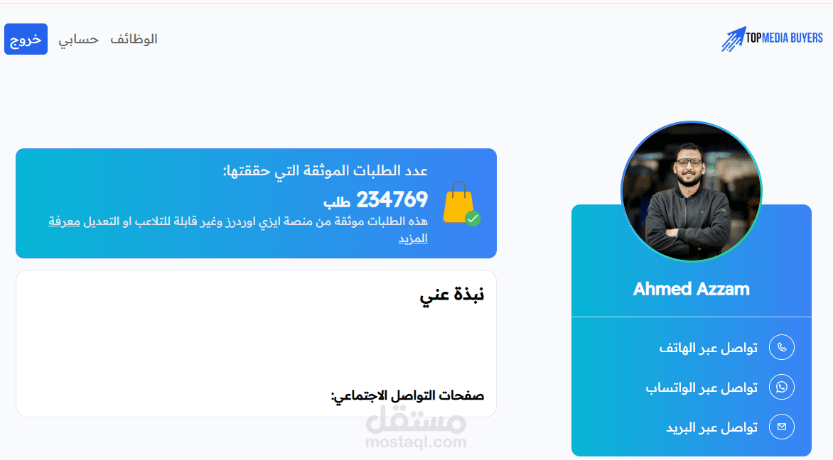عدد الاوردرات حققنها من منصة واحدة