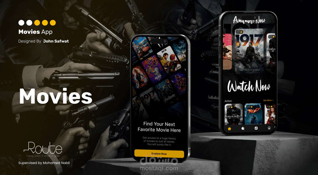 تطبيق Movies، هو تطبيق لعرض ومشاهدة الأفلام بأنواعها المختلفة وتم تصميمه باستخدام فلاتر(Flutter)