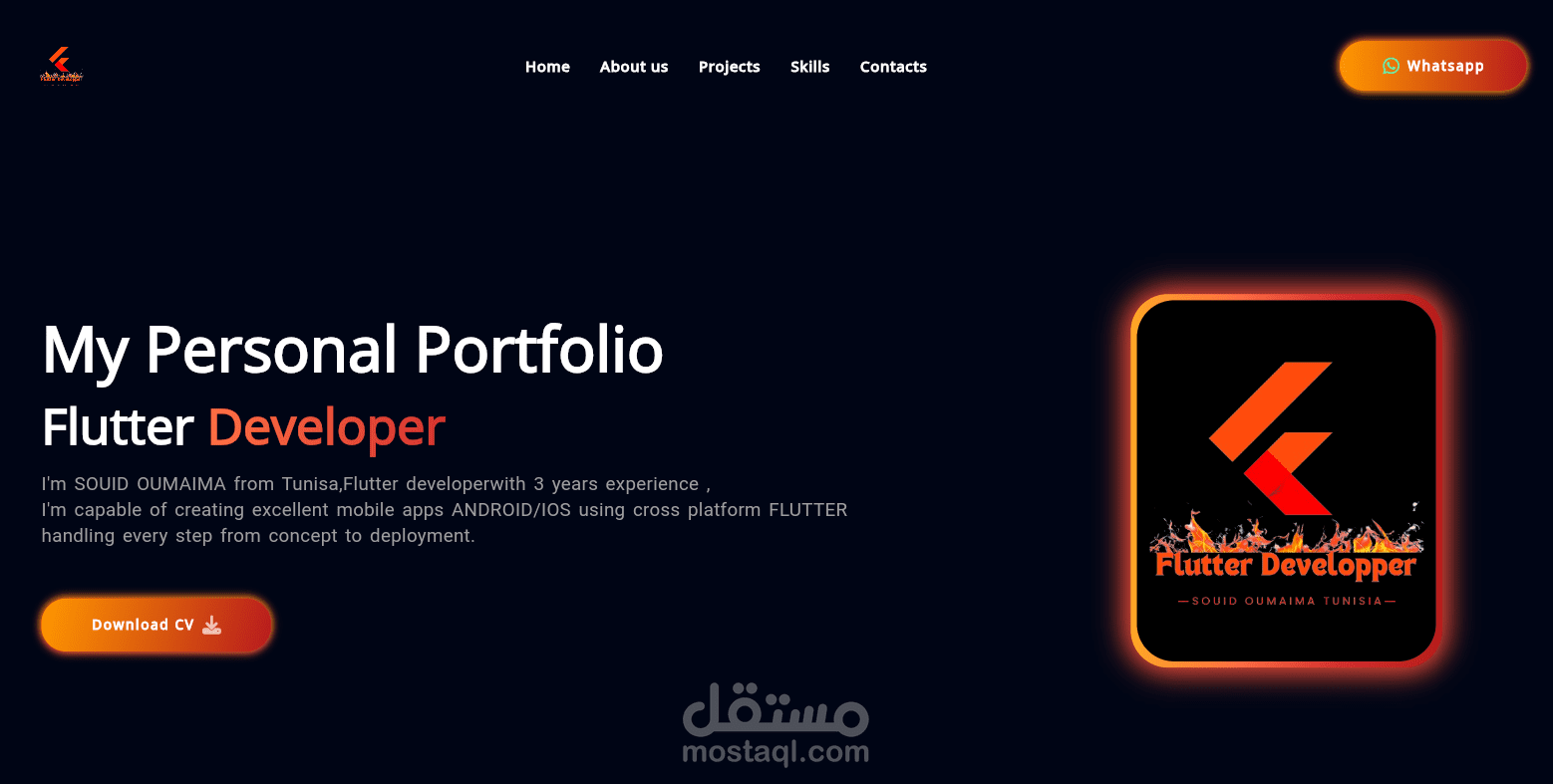 My Portfolio with Flutter as webSite