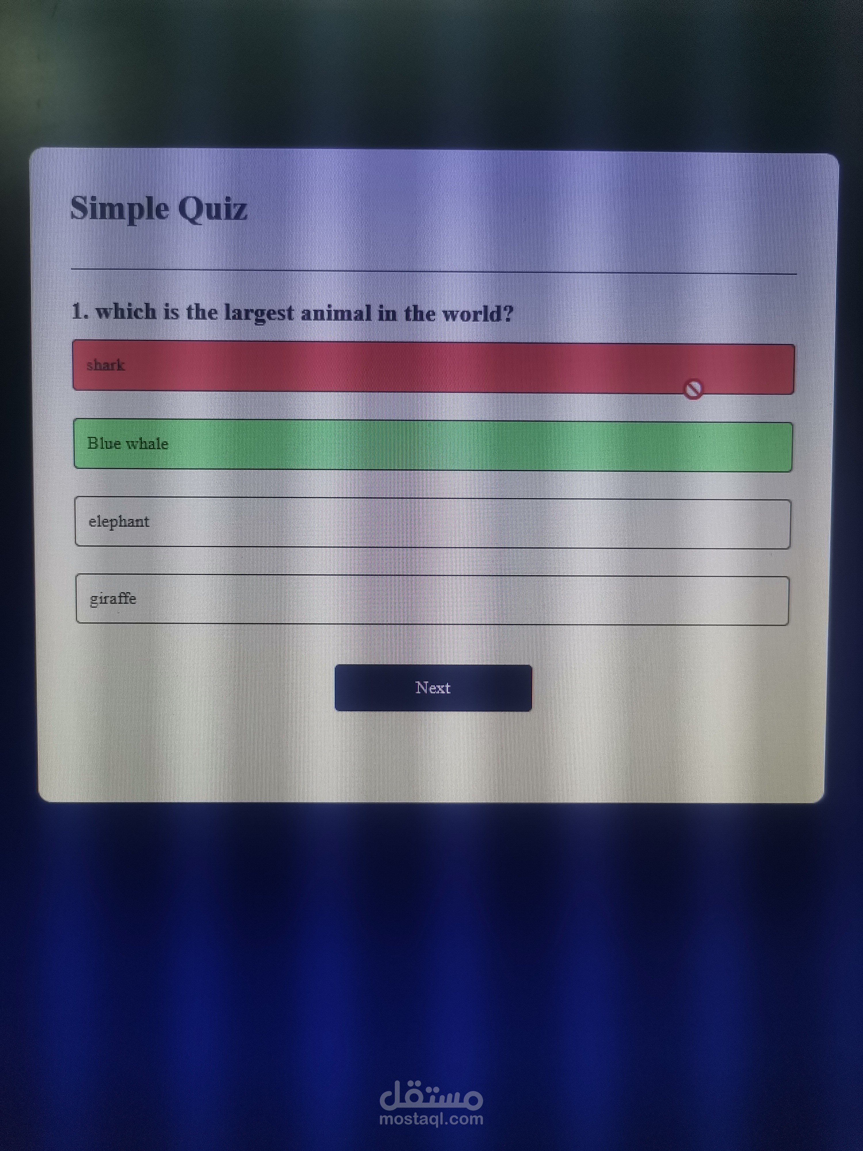 Quiz website