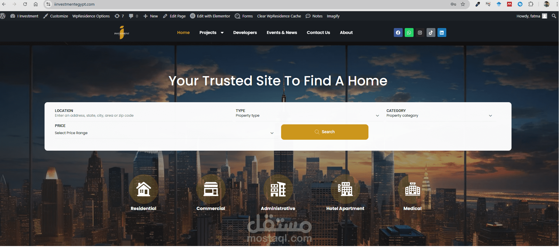 موقع تطوير عقاري real state website