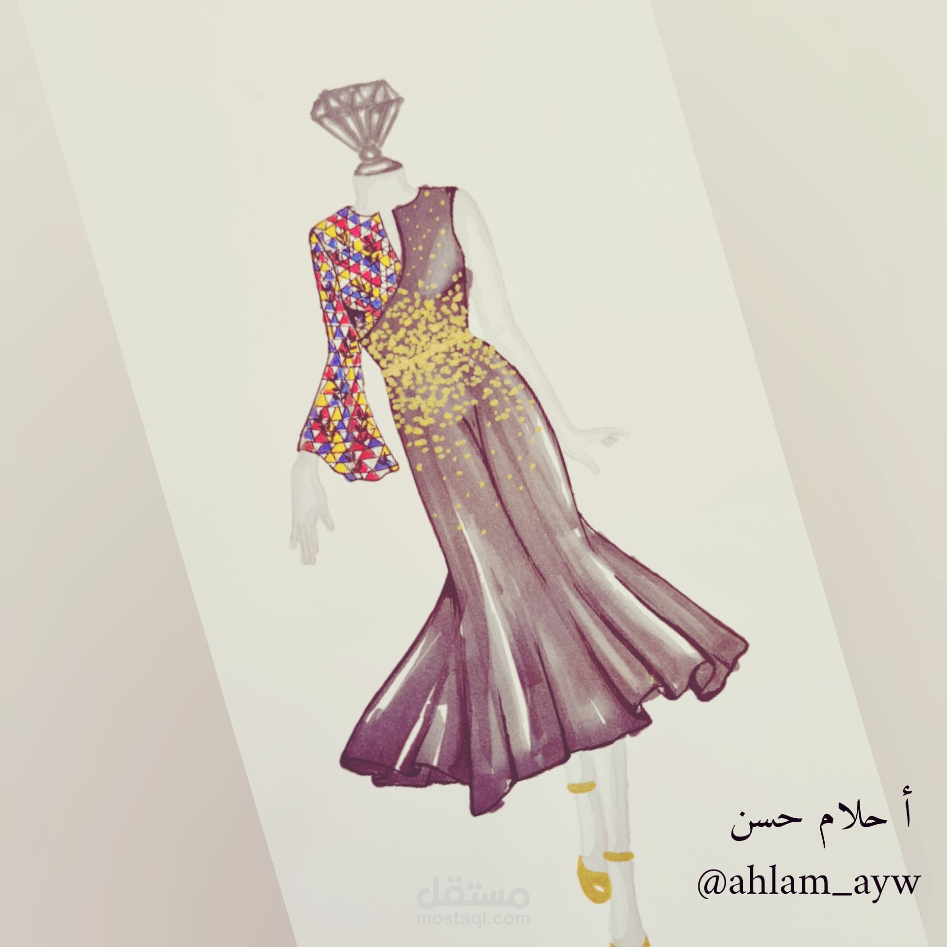 رسم اسكتشات أزياء بحسب متطلبات المتجر أو العميل