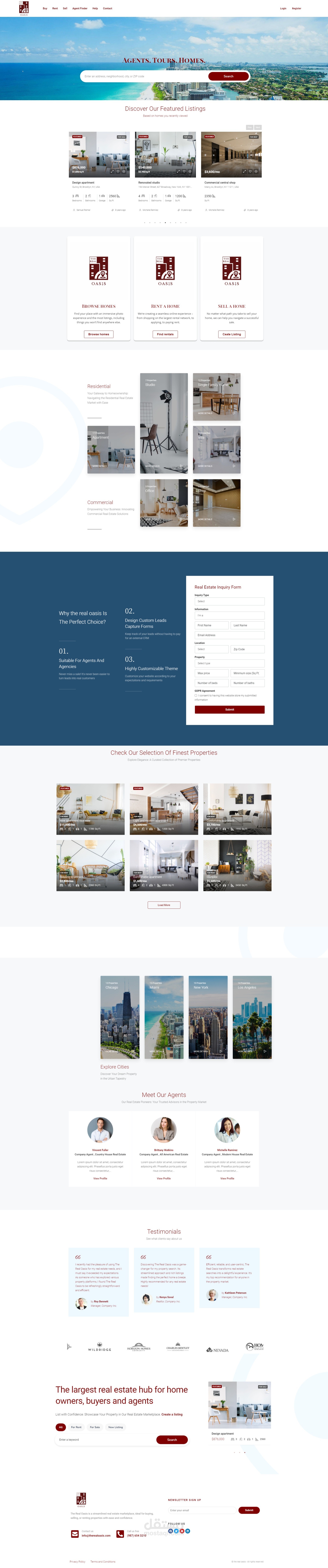 لقد قمت ببناء موقع للعقارات في امريكا