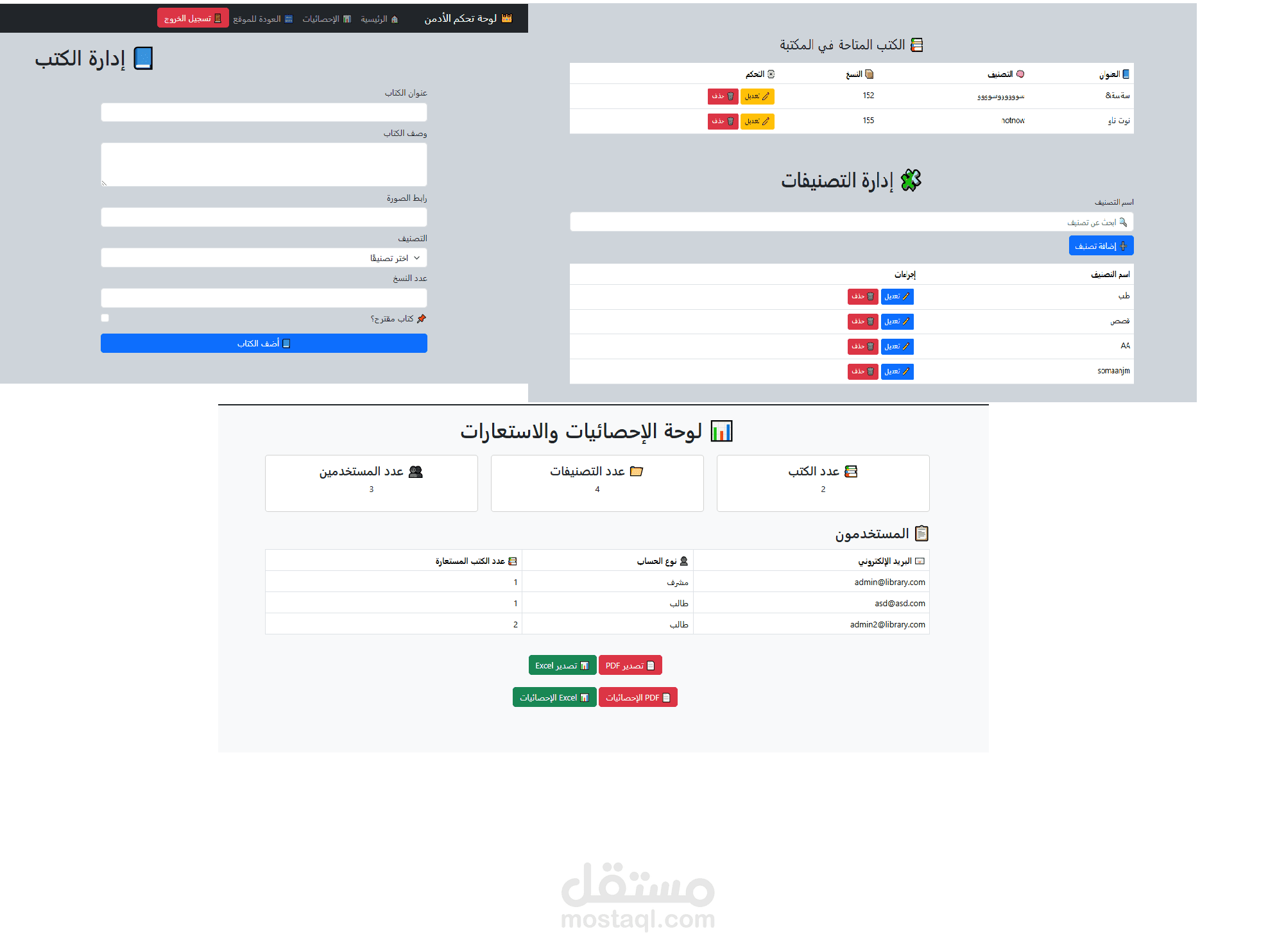 لوحة تحكم موقع مكتبه