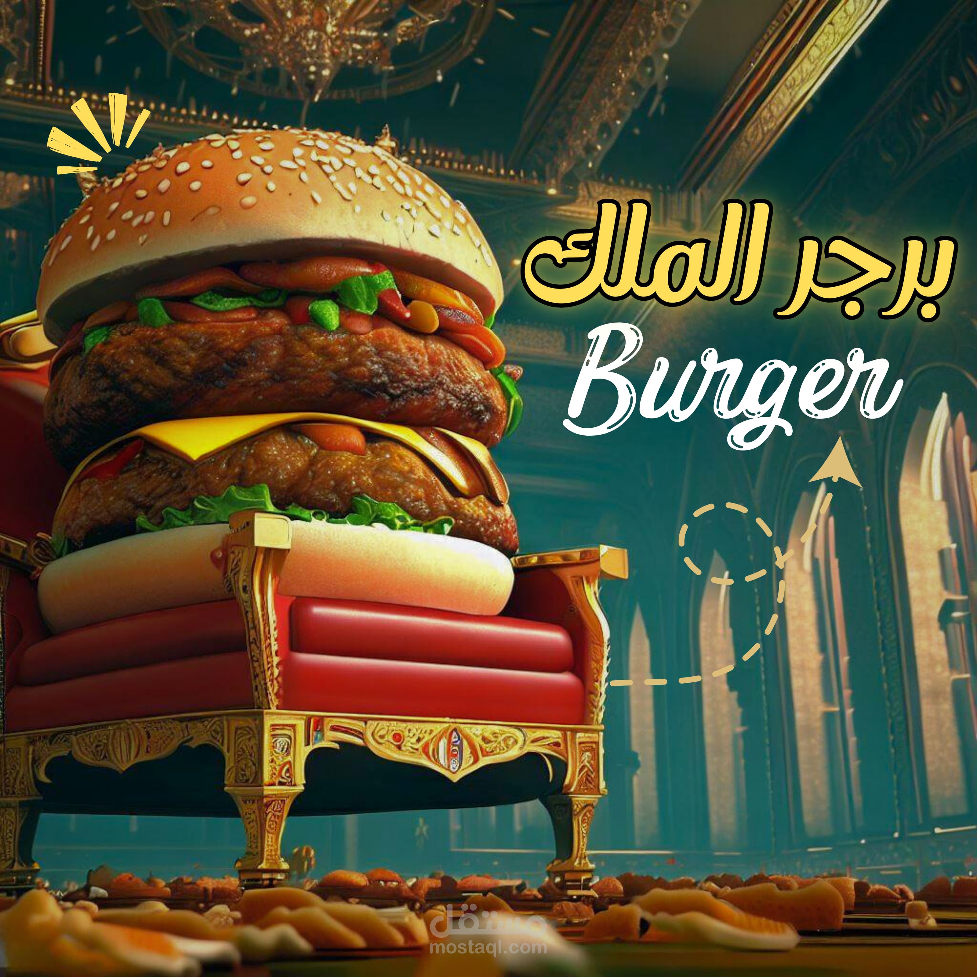 تصميم صوره إعلان سوشيال ميديا برجر الملك